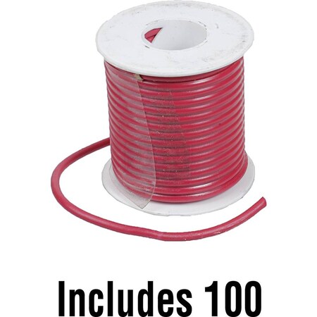 Aftermarket Primary Wire, GPT, 10 AWG, Red, PVC Jacket 600-10005-100-JN
